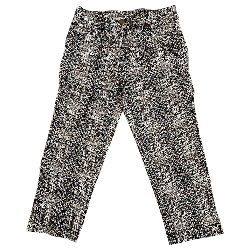 Allison Daley Women’s Capri Pants Leopard Print Cotton Spandex 8 Like New